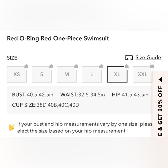 Red medium Cupshe one-piece XL - Picture 5 of 5